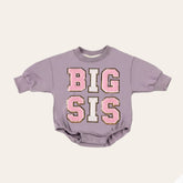 Big sis lil sis Baby girl Oversized Sweatshirt Romper fuzzy patch / onesie / baby clothes / baby girl / baby gift / outfit / crewneck