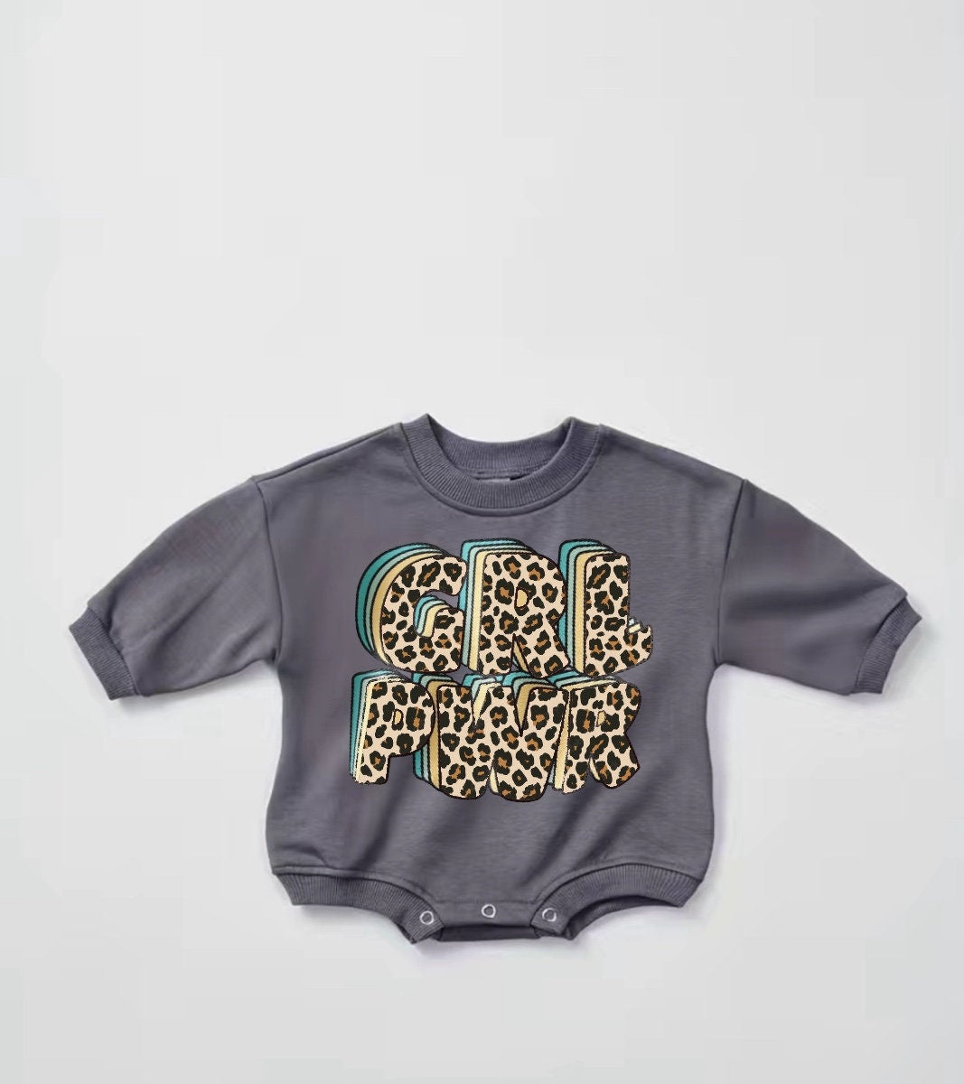 Leopard girl power Baby Sweatshirt ROMPER bodysuit baby clothes sweatshirt/crewneck /newborn/baby girl/infant/bubble onesie/boy baby gift