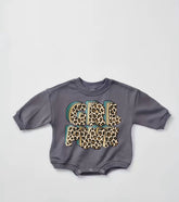 Leopard girl power Baby Sweatshirt ROMPER bodysuit baby clothes sweatshirt/crewneck /newborn/baby girl/infant/bubble onesie/boy baby gift