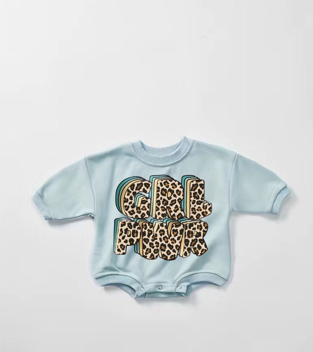 Leopard girl power Baby Sweatshirt ROMPER bodysuit baby clothes sweatshirt/crewneck /newborn/baby girl/infant/bubble onesie/boy baby gift