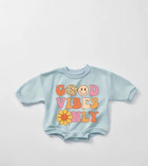 Good vibes Baby Sweatshirt ROMPER bodysuit baby clothes sweatshirt/crewneck /newborn/baby girl/infant/bubble onesie/boy baby gift