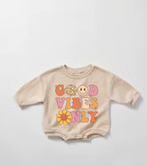 Good vibes Baby Sweatshirt ROMPER bodysuit baby clothes sweatshirt/crewneck /newborn/baby girl/infant/bubble onesie/boy baby gift