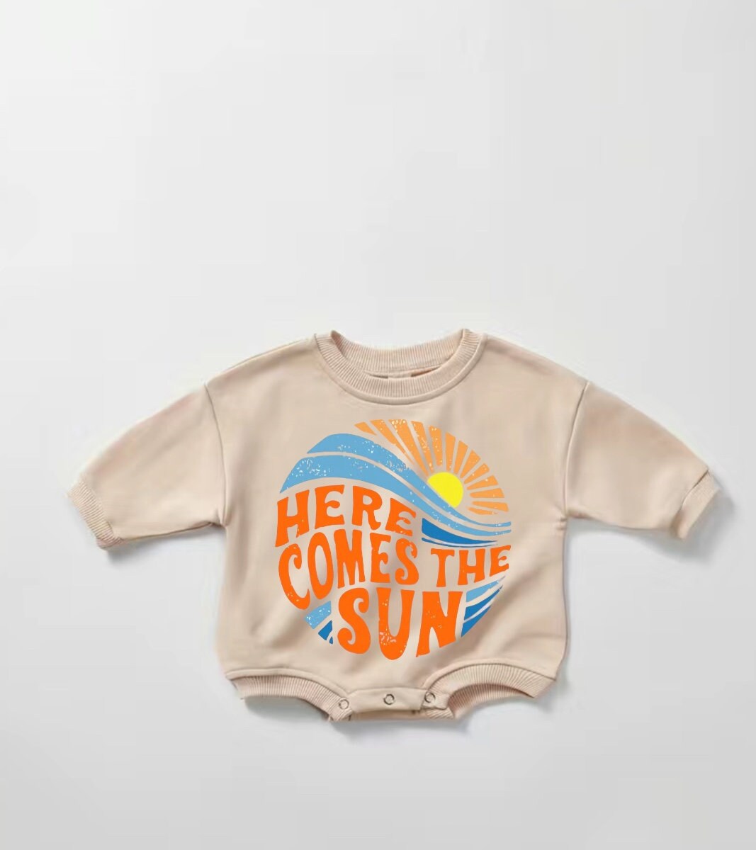 Soft Baby sun Sweatshirt ROMPER bodysuit baby clothes sweatshirt/crewneck /newborn/baby girl/infant/bubble onesie/boy baby gift