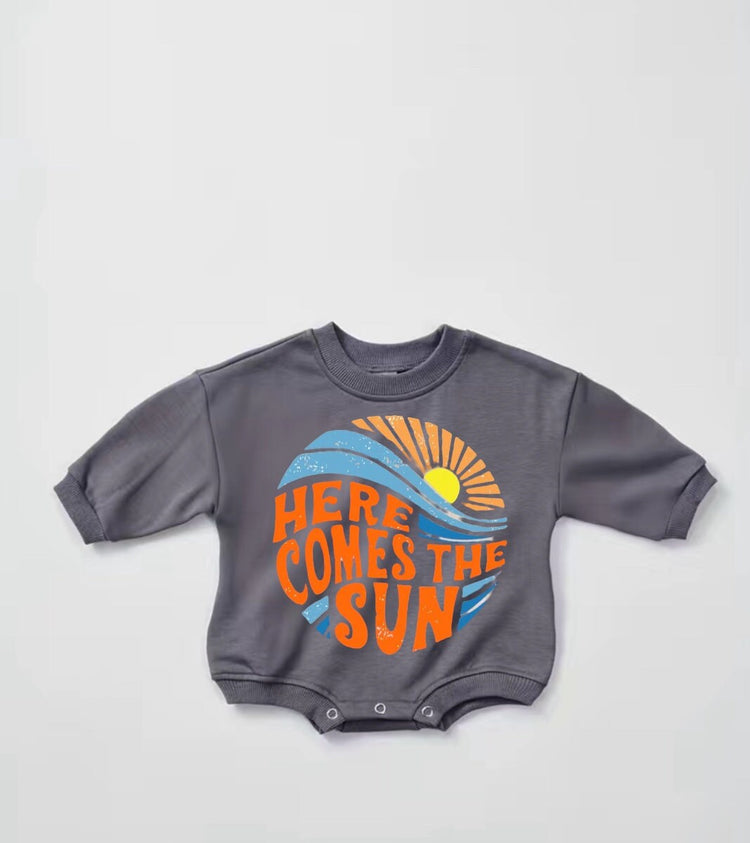 Soft Baby sun Sweatshirt ROMPER bodysuit baby clothes sweatshirt/crewneck /newborn/baby girl/infant/bubble onesie/boy baby gift