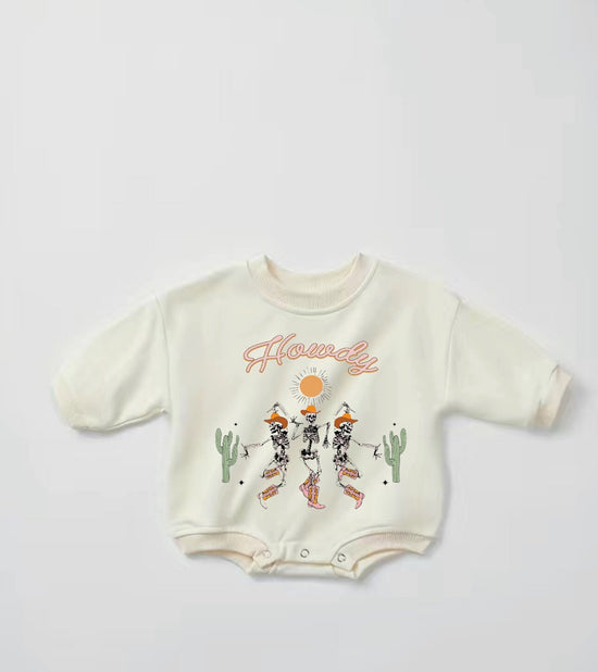 Howdy Baby western Sweatshirt ROMPER bodysuit baby clothes sweatshirt/crewneck /newborn/baby girl/infant/bubble onesie baby boy baby gift