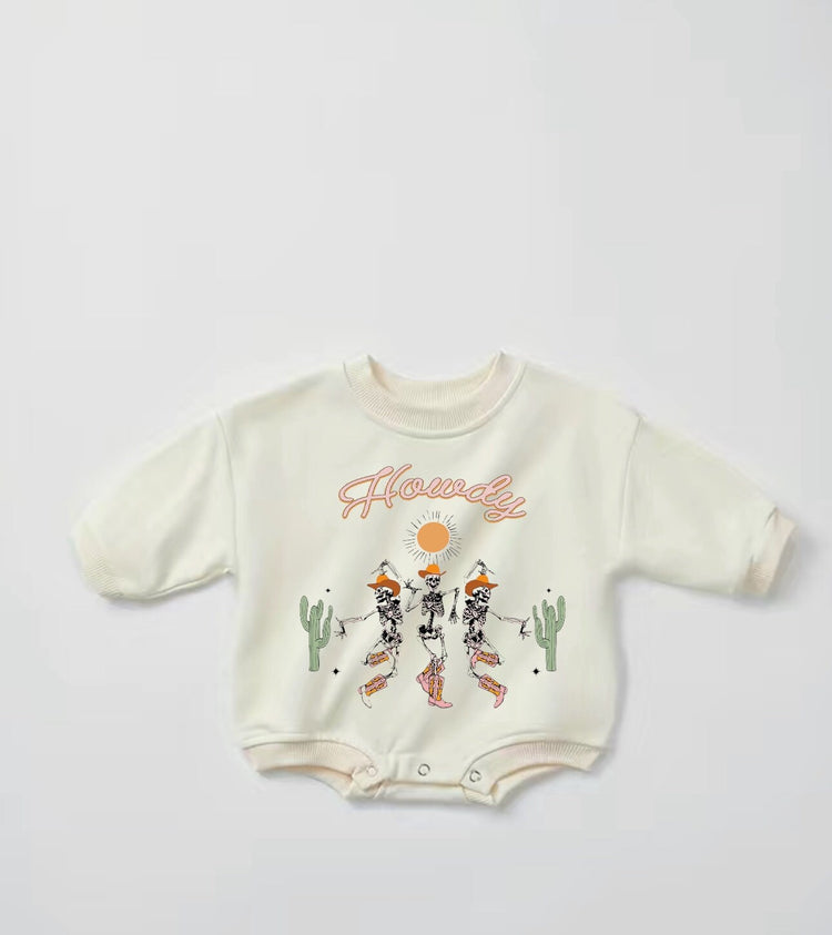 Howdy Baby western Sweatshirt ROMPER bodysuit baby clothes sweatshirt/crewneck /newborn/baby girl/infant/bubble onesie baby boy baby gift