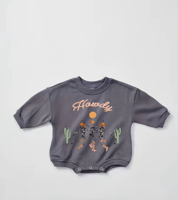 Howdy Baby western Sweatshirt ROMPER bodysuit baby clothes sweatshirt/crewneck /newborn/baby girl/infant/bubble onesie baby boy baby gift