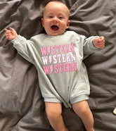 pink Baby western Sweatshirt ROMPER baby clothes sweatshirt/crewneck /newborn/baby girl/infant/bubble onesie/boy baby gift / leopard