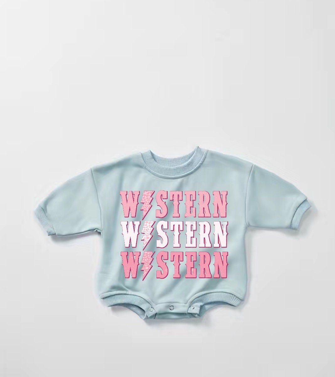 pink Baby western Sweatshirt ROMPER baby clothes sweatshirt/crewneck /newborn/baby girl/infant/bubble onesie/boy baby gift / leopard