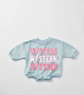 pink Baby western Sweatshirt ROMPER baby clothes sweatshirt/crewneck /newborn/baby girl/infant/bubble onesie/boy baby gift / leopard
