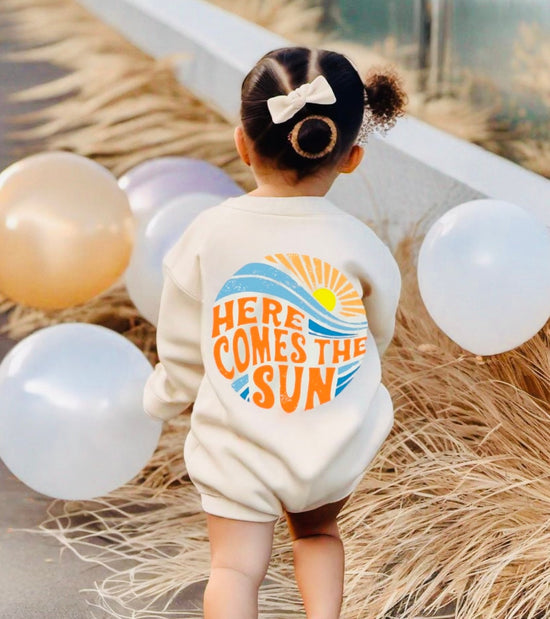 Retro Baby & kids sun Sweatshirt ROMPER bodysuit, baby cotton clothes, crewneck, toddler, newborn, baby girl, bubble onesie, baby boy gift