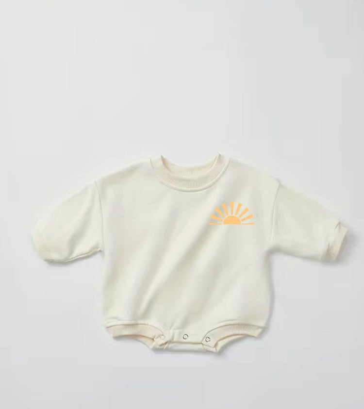 Retro Baby & kids sun Sweatshirt ROMPER bodysuit, baby cotton clothes, crewneck, toddler, newborn, baby girl, bubble onesie, baby boy gift