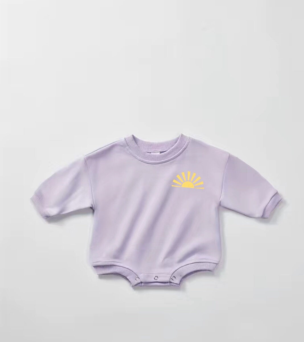 Retro Baby & kids sun Sweatshirt ROMPER bodysuit, baby cotton clothes, crewneck, toddler, newborn, baby girl, bubble onesie, baby boy gift