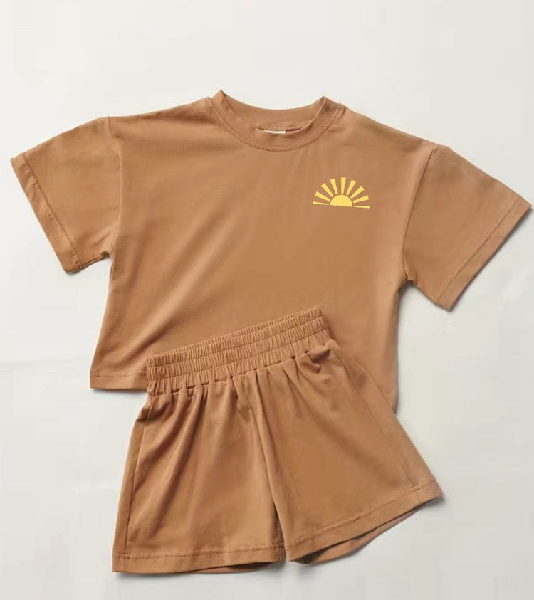 Sun Baby toddler 100% cotton outfit, baby Clothing set, shirt, shorts, baby girl , baby clothes, baby shower, gift, baby boy, retro kids