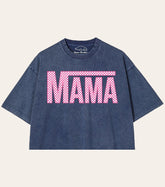 Mama tshirt acid Washed Oversized Crop T-Shirts girl mother shirt cute mom shirt women top gift for her vintage mothers day gift motherhood