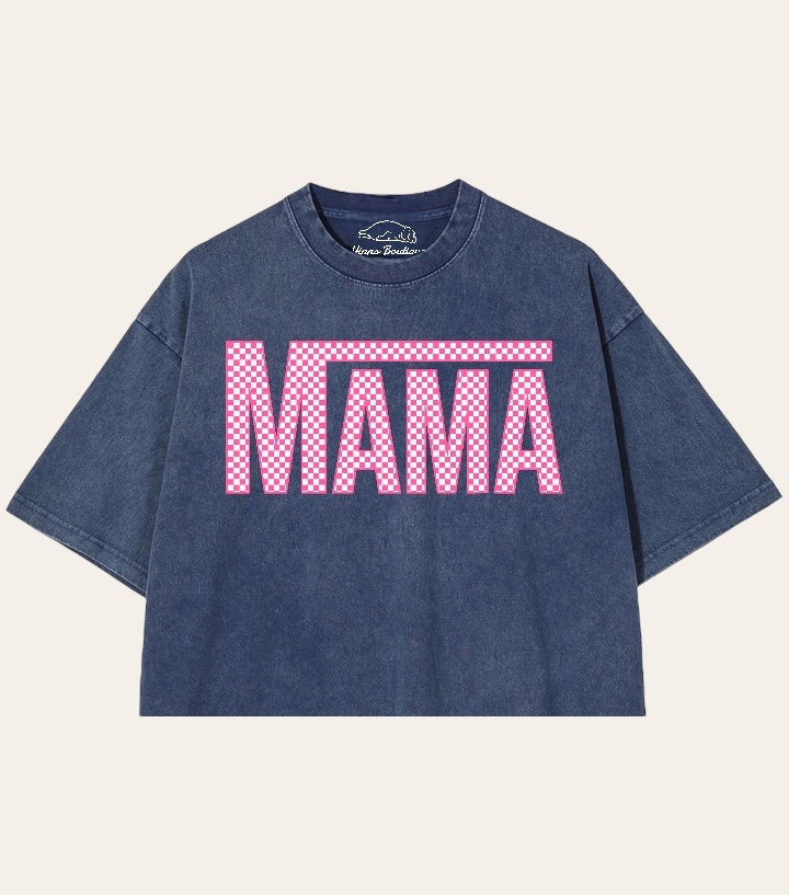 Mama tshirt acid Washed Oversized Crop T-Shirts girl mother shirt cute mom shirt women top gift for her vintage mothers day gift motherhood