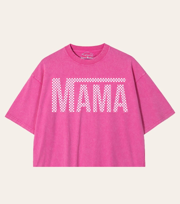 Mama tshirt acid Washed Oversized Crop T-Shirts girl mother shirt cute mom shirt women top gift for her vintage mothers day gift motherhood