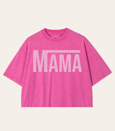 Mama tshirt acid Washed Oversized Crop T-Shirts girl mother shirt cute mom shirt women top gift for her vintage mothers day gift motherhood
