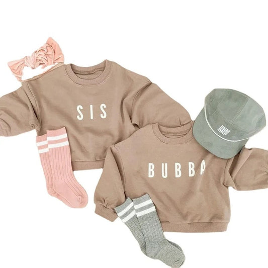 Big sis bubba Baby and Toddler Oversized Cotton Sweatshirts / toddler clothes / crew sweat / toddler sister sweater / baby gift baby girl