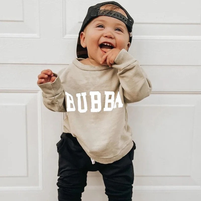 Big sis bubba Baby and Toddler Oversized Cotton Sweatshirts / toddler clothes / crew sweat / toddler sister sweater / baby gift baby girl