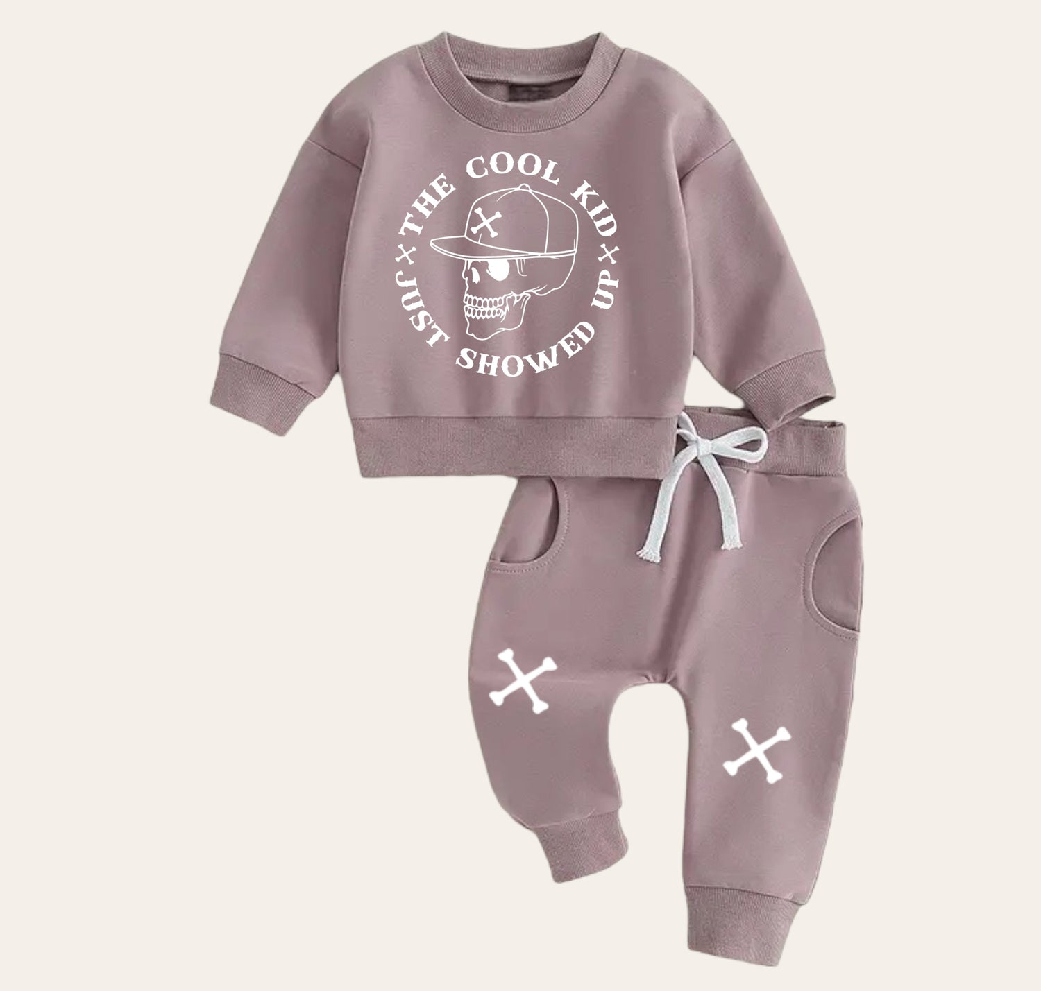 Cool kid Baby Outfit set sweatshirt and pants / baby clothes / soft / retro / baby girl boy / baby shower baby gift skull / sweater toddler