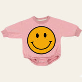 Retro smile Baby Oversized Sweatshirt Romper / bubble / onesie / baby clothes / baby girl / baby gift / outfit / crewneck
