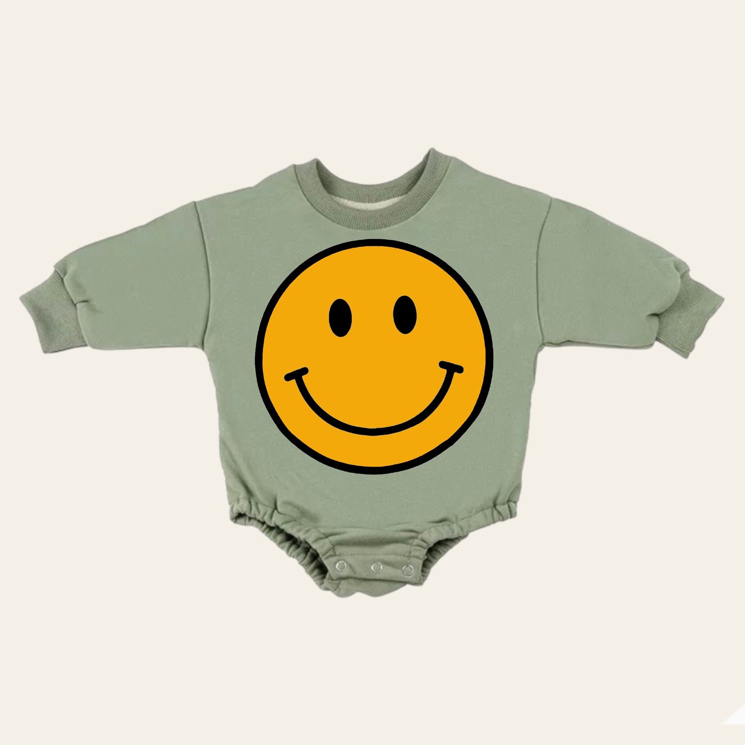 Retro smile Baby Oversized Sweatshirt Romper / bubble / onesie / baby clothes / baby girl / baby gift / outfit / crewneck
