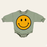 Retro smile Baby Oversized Sweatshirt Romper / bubble / onesie / baby clothes / baby girl / baby gift / outfit / crewneck