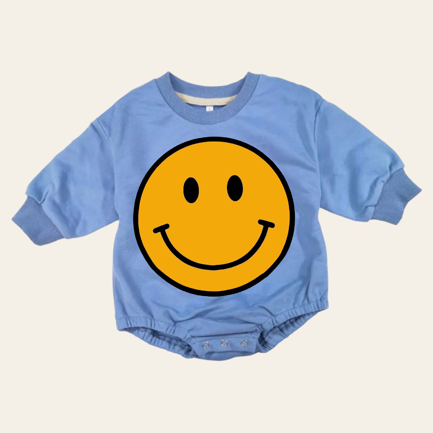 Retro smile Baby Oversized Sweatshirt Romper / bubble / onesie / baby clothes / baby girl / baby gift / outfit / crewneck