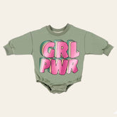 Baby and kids girl power Soft Sweatshirt ROMPER bodysuit baby clothes sweatshirt crewneck newborn baby girl infant bubble onesie boy