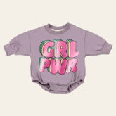 Baby and kids girl power Soft Sweatshirt ROMPER bodysuit baby clothes sweatshirt crewneck newborn baby girl infant bubble onesie boy