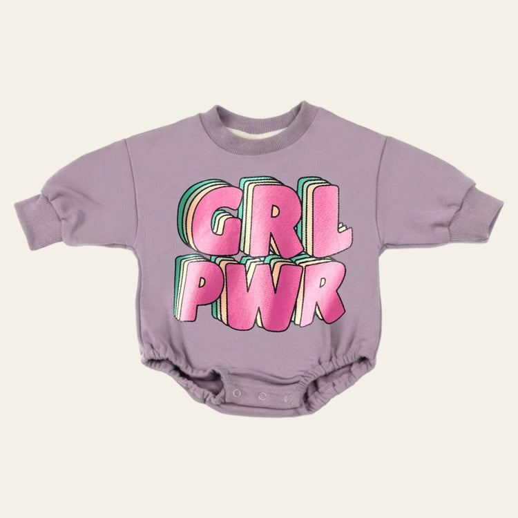 Baby and kids girl power Soft Sweatshirt ROMPER bodysuit baby clothes sweatshirt crewneck newborn baby girl infant bubble onesie boy