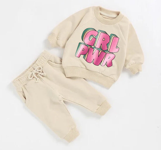 French Terry toddler Baby girl Outfit set sweatshirt & pants / baby clothes newborn / baby girl boy / baby shower baby gift
