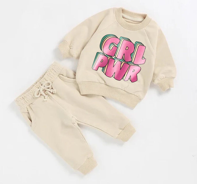 French Terry toddler Baby girl Outfit set sweatshirt & pants / baby clothes newborn / baby girl boy / baby shower baby gift