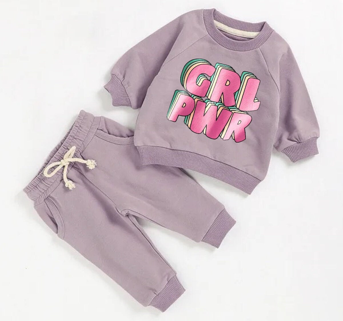 French Terry toddler Baby girl Outfit set sweatshirt & pants / baby clothes newborn / baby girl boy / baby shower baby gift