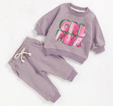 French Terry toddler Baby girl Outfit set sweatshirt & pants / baby clothes newborn / baby girl boy / baby shower baby gift