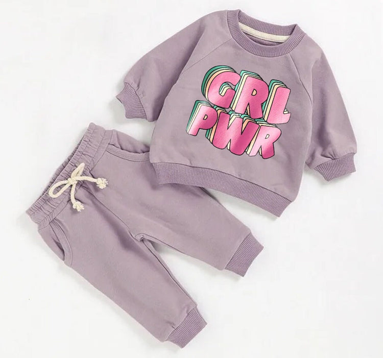 French Terry toddler Baby girl Outfit set sweatshirt & pants / baby clothes newborn / baby girl boy / baby shower baby gift