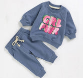 French Terry toddler Baby girl Outfit set sweatshirt & pants / baby clothes newborn / baby girl boy / baby shower baby gift