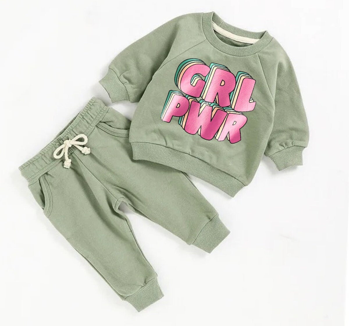 French Terry toddler Baby girl Outfit set sweatshirt & pants / baby clothes newborn / baby girl boy / baby shower baby gift