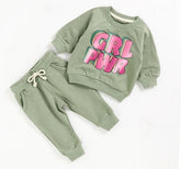 French Terry toddler Baby girl Outfit set sweatshirt & pants / baby clothes newborn / baby girl boy / baby shower baby gift