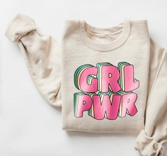girl power womens CREWNECK Sweatshirts & hoodies | women’s sweatshirt / gift for her / sweater | fall | comfy / soft birthday