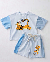 100% cotton color block Baby toddler pooh Clothing set , outfit , shirt , shorts , baby clothes, baby shower, gift, baby boy girl tigger