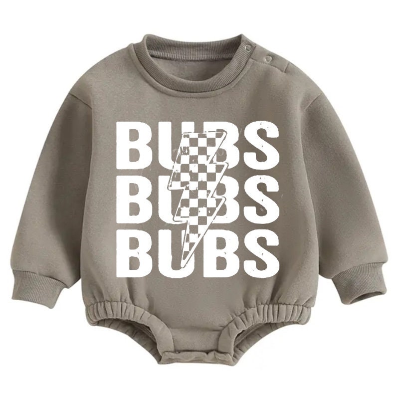 Bubs Fleece Baby Boy Oversized Sweatshirt Romper Hippo Boutique