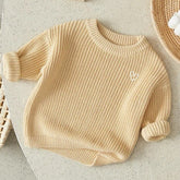 Heart Cotton knit Baby and kids fall sweater/baby sweatshirt/baby gift/baby shower/baby clothes/knit sweater/kids/toddler/crewneck