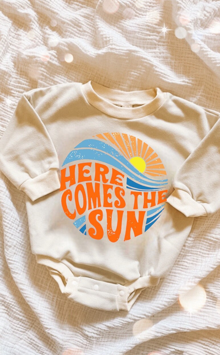 Soft Baby sun Sweatshirt ROMPER bodysuit baby clothes sweatshirt/crewneck /newborn/baby girl/infant/bubble onesie/boy baby gift