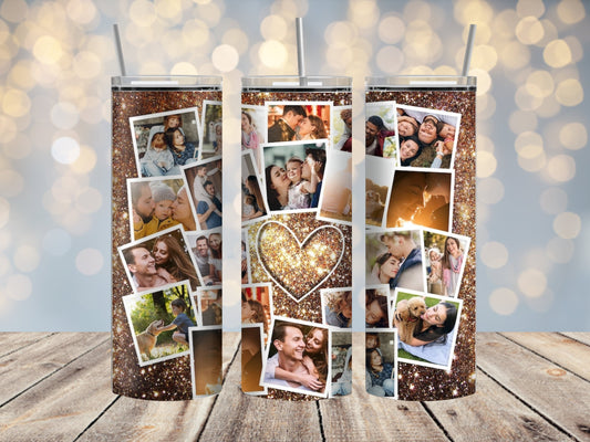20oz steel skinny photo Tumbler coffee cup straw lid, insulated , coffee mug , travel cup custom , gift for her Father’s Day mothers day