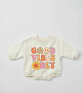 Good vibes Baby Sweatshirt ROMPER bodysuit baby clothes sweatshirt/crewneck /newborn/baby girl/infant/bubble onesie/boy baby gift