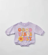 Good vibes Baby Sweatshirt ROMPER bodysuit baby clothes sweatshirt/crewneck /newborn/baby girl/infant/bubble onesie/boy baby gift