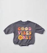 Good vibes Baby Sweatshirt ROMPER bodysuit baby clothes sweatshirt/crewneck /newborn/baby girl/infant/bubble onesie/boy baby gift