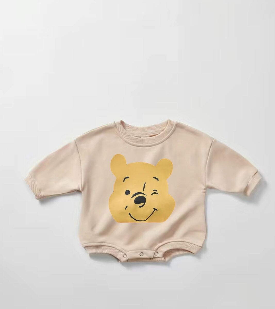 Baby bear Pooh Sweatshirt ROMPER bodysuit baby clothes sweatshirt/crewneck /newborn/baby girl/infant/bubble onesie/boy baby gift